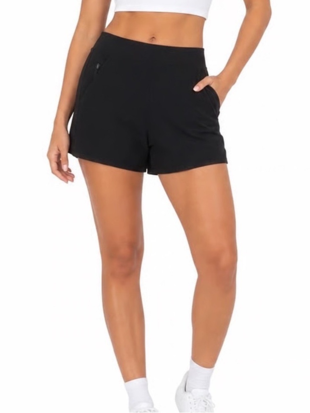 Athleta Black Treckie North Mid Rise Shorts Sz 0